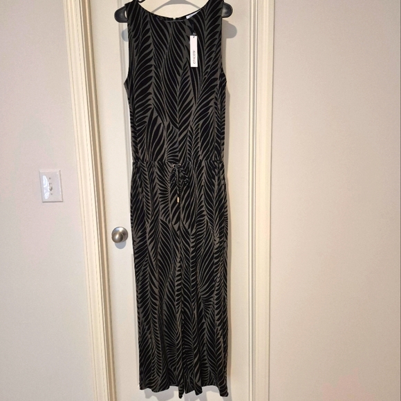 Chico's Olive & Black Sleeveless Jumpsuit Medium 1 NWT - Picture 4 of 10
